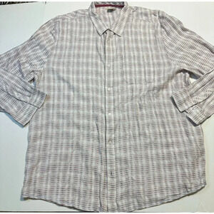 Carbon2Cobalt Shirt Mens XXL Pink Plaid Long Sleeve Button Front Pocket